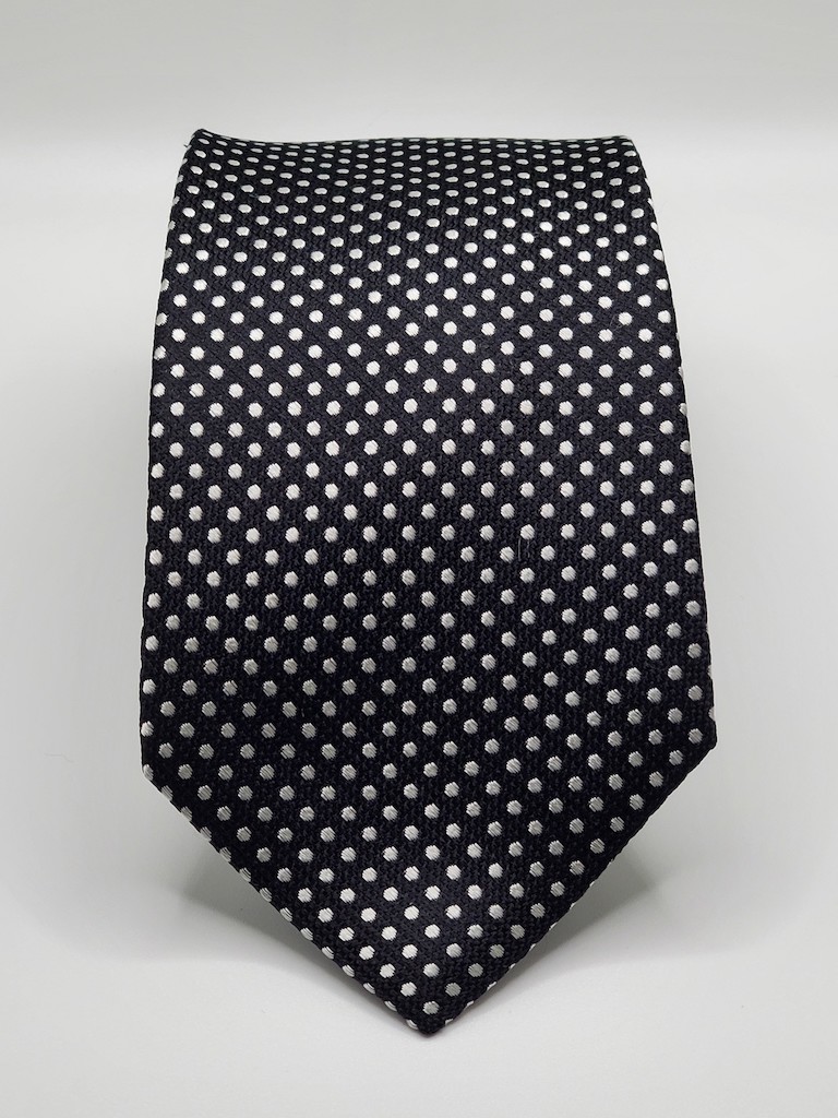 Bruno Piatelli Black and White Polkadot 100% Silk Tie – Danlin Custom ...